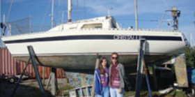 Photograph of the Eygthene 24 built in the Channel Islands by Master Marine Ltd. This is the series production vision of my original Eygthene Quarter Ton Cup racing yacht.
